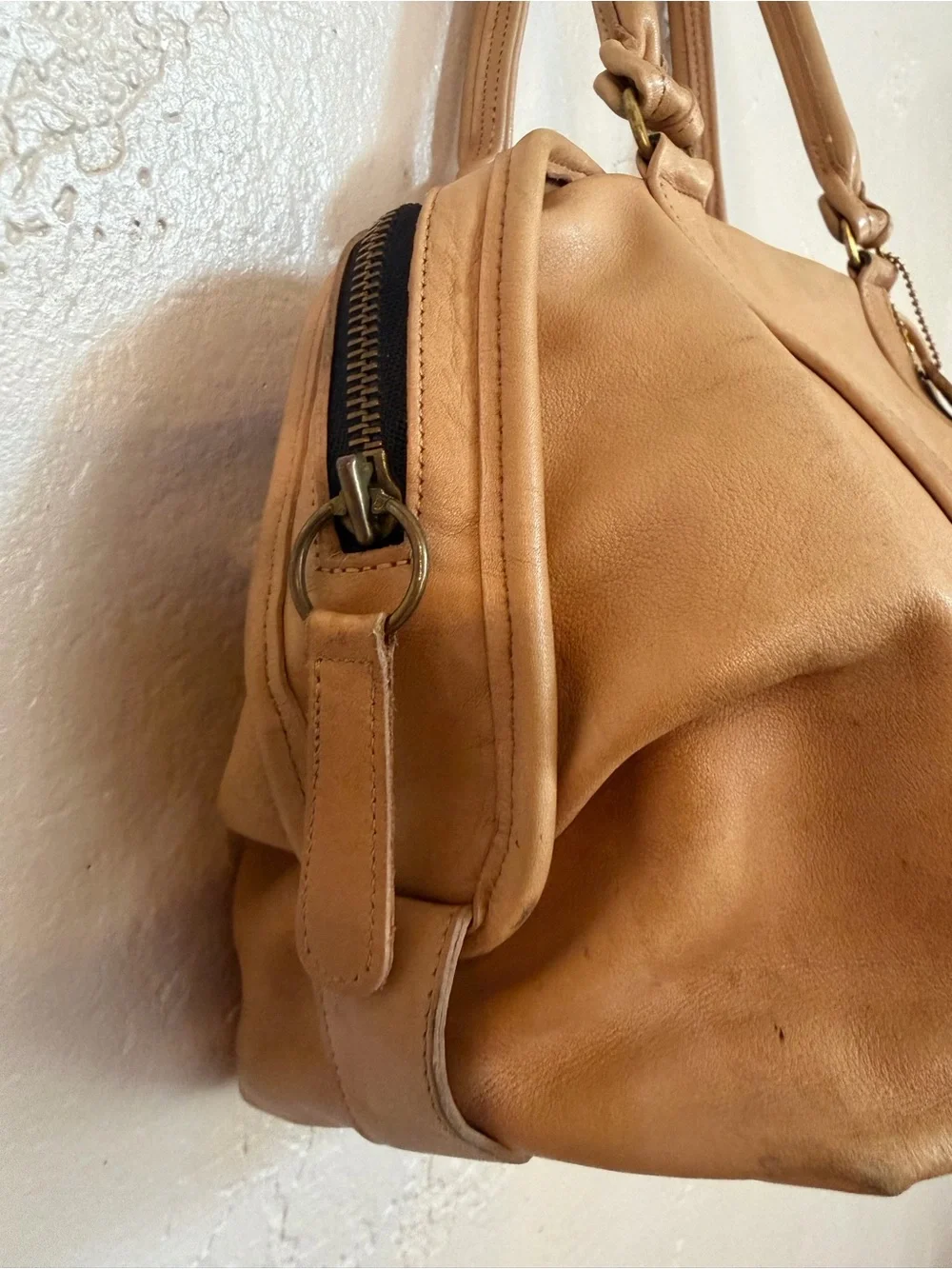 Vintage Coach 0846 Tan Leather Satchel Doctor Bag w/ Hangtag